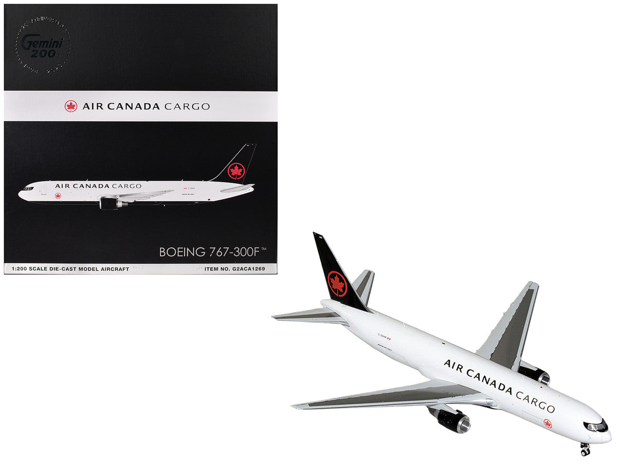 Boeing 767-300F Commercial Aircraft "Air Canada Cargo" (C-GXHM) White with Black Tail "Gemini 200" Series 1/200 Diecast Model Airplane by GeminiJets-0