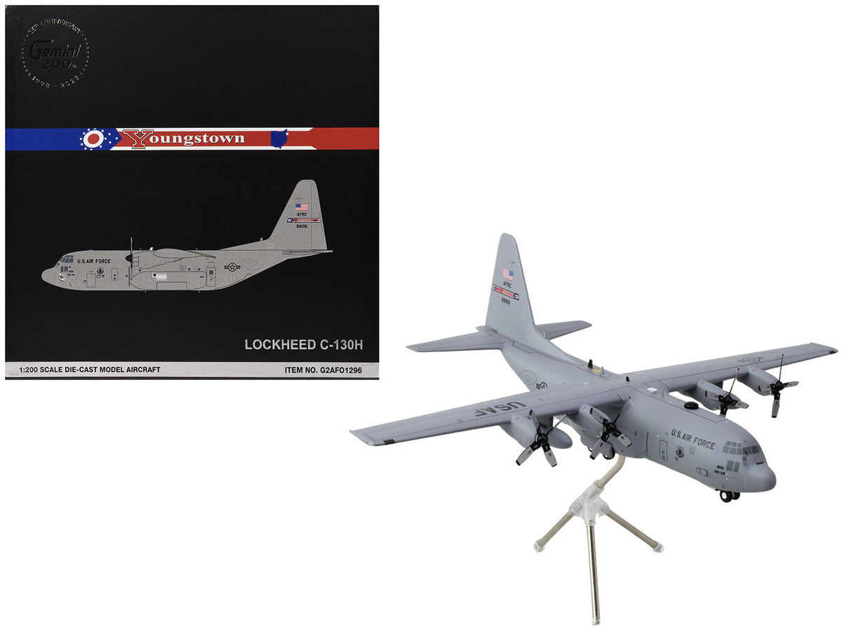 Lockheed C-130H Hercules Transport Aircraft "Youngstown Air Reserve Station" United States Air Force (89-9106) Gray "Gemini 200" Series 1/200 Diecast Model Airplane by GeminiJets-2