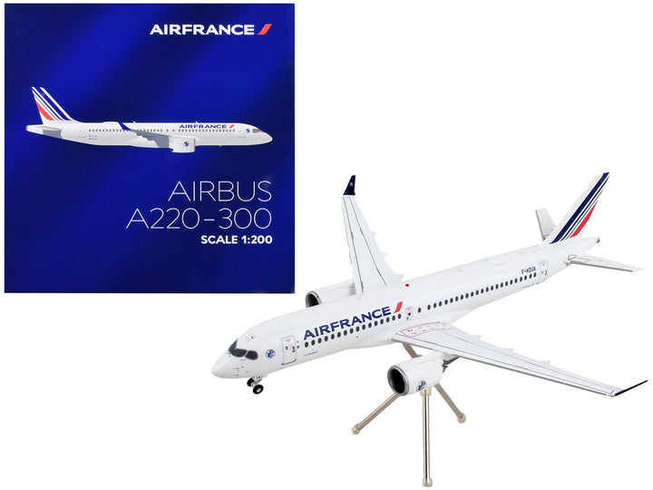 Airbus A220-300 Commercial Aircraft "Air France" White with Striped Tail "Gemini 200" Series 1/200 Diecast Model Airplane by GeminiJets-0