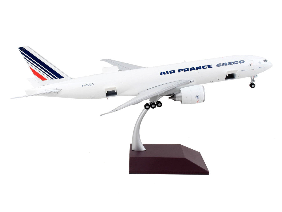 Boeing 777F Commercial Aircraft "Air France Cargo" White with Striped Tail "Gemini 200 - Interactive" Series 1/200 Diecast Model Airplane by GeminiJets-1
