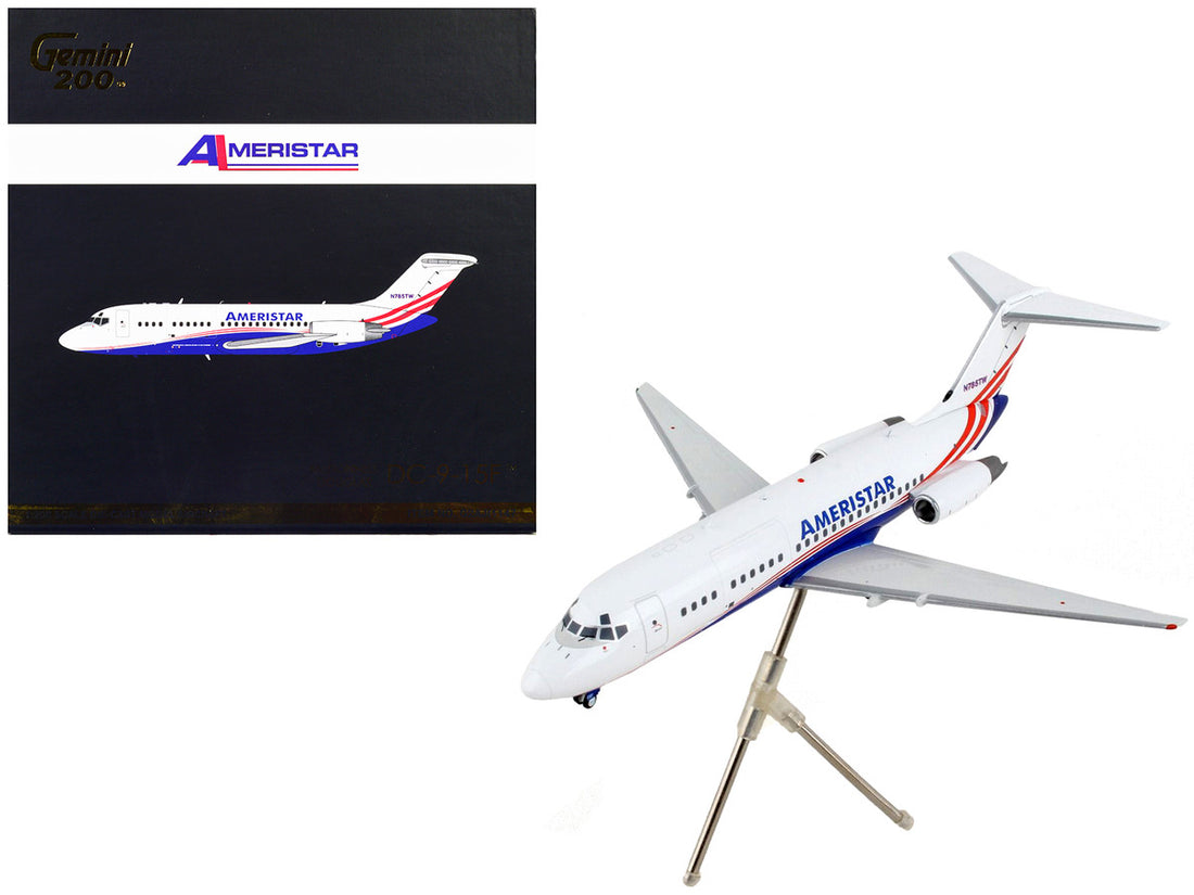 McDonnell Douglas DC-9-15F Commercial Aircraft "Ameristar Air Cargo" White with Blue and Red Stripes "Gemini 200" Series 1/200 Diecast Model Airplane by GeminiJets-0