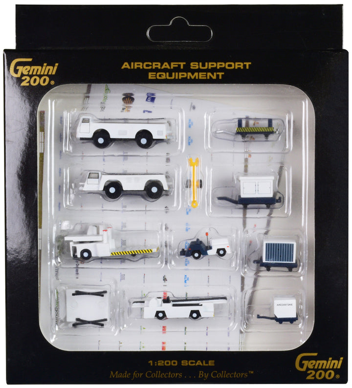 Airport Support Equipment Set of 10 pieces "Gemini 200" Series Diecast Models by GeminiJets-0