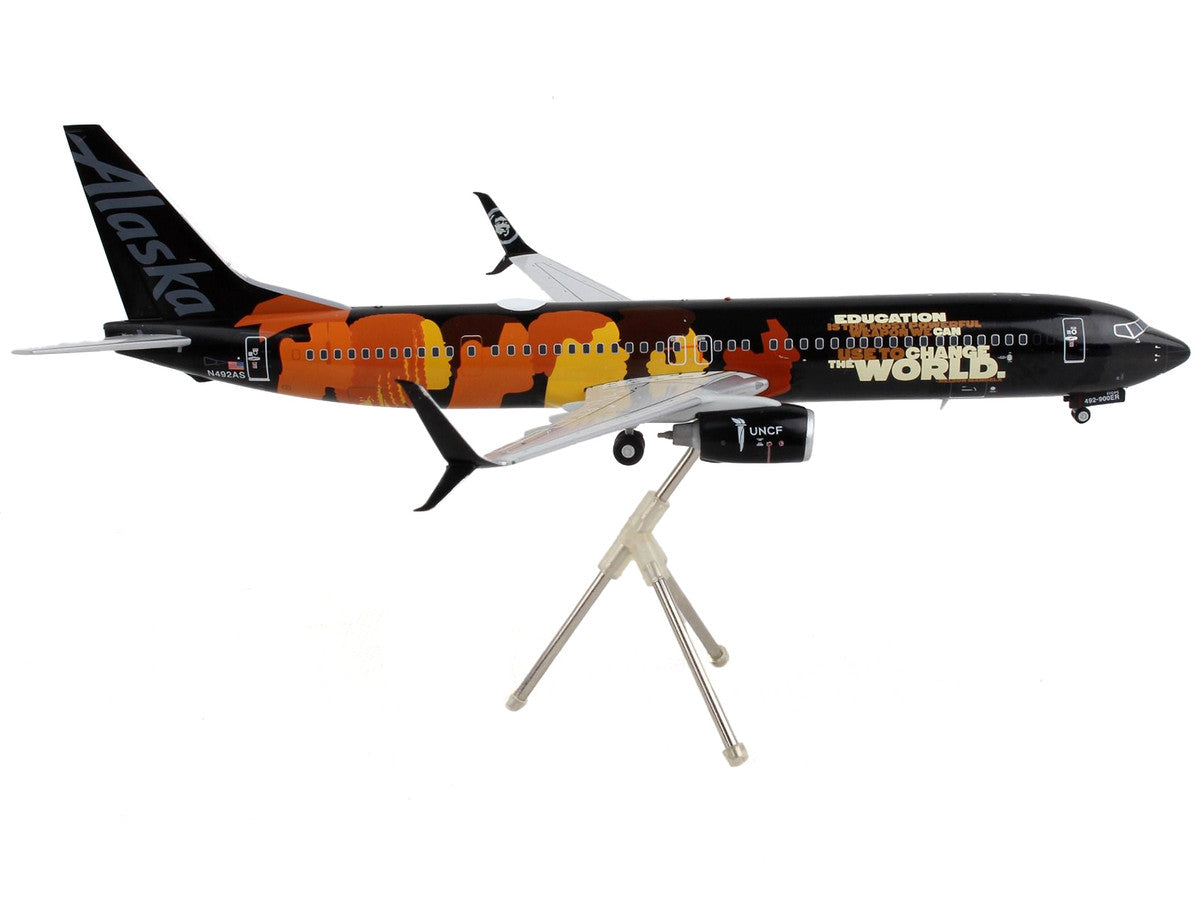 Boeing 737-900ER Commercial Aircraft "Alaska Airlines - Our Commitment" Black with Graphics "Gemini 200" Series 1/200 Diecast Model Airplane by GeminiJets-1