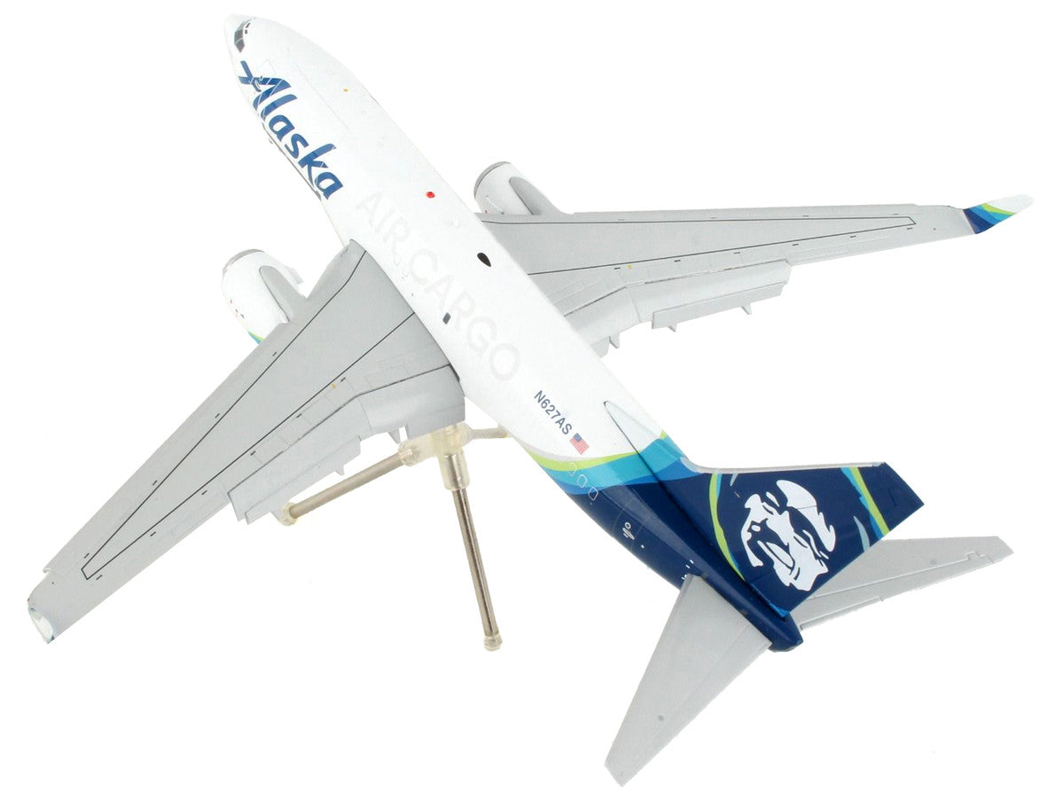 Boeing 737-700BDSF Commercial Aircraft with Flaps Down "Alaska Air Cargo" White with Blue Tail "Gemini 200" Series 1/200 Diecast Model Airplane by GeminiJets-3
