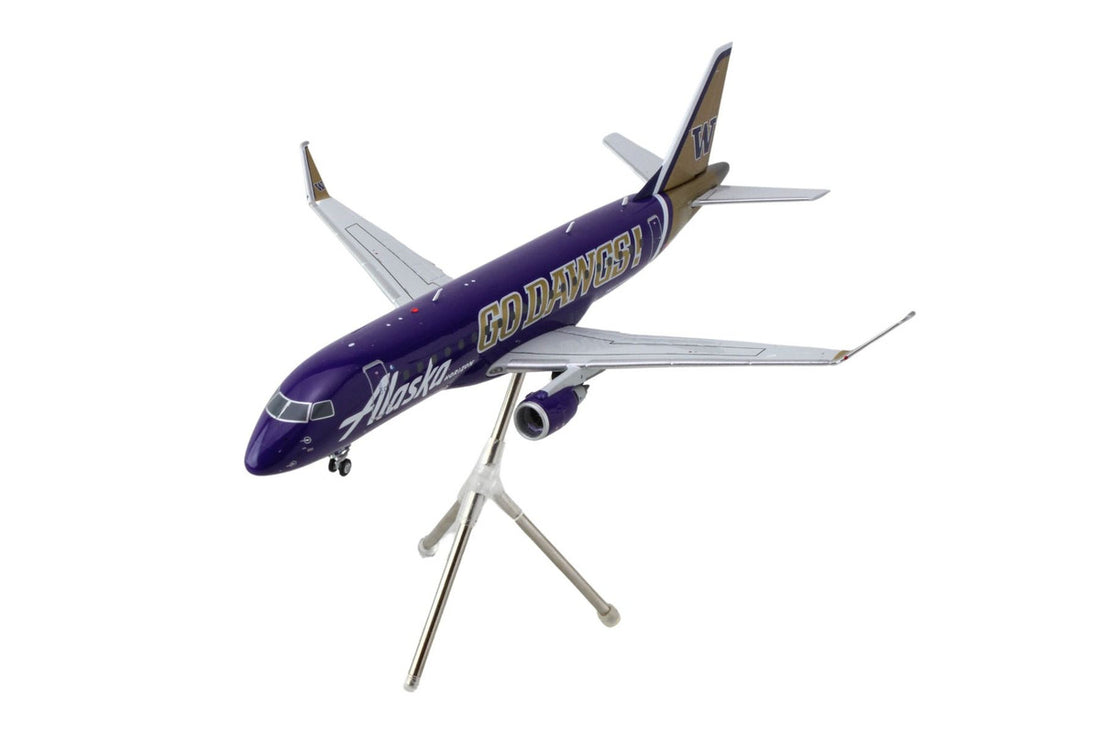 Embraer ERJ-175 Commercial Aircraft "Alaska Airlines/Horizon - University of Washington Huskies" (N662QX) Purple with Gold Tail "Gemini 200" Series 1/200 Diecast Model Airplane by GeminiJetsG2ASA1287 2
