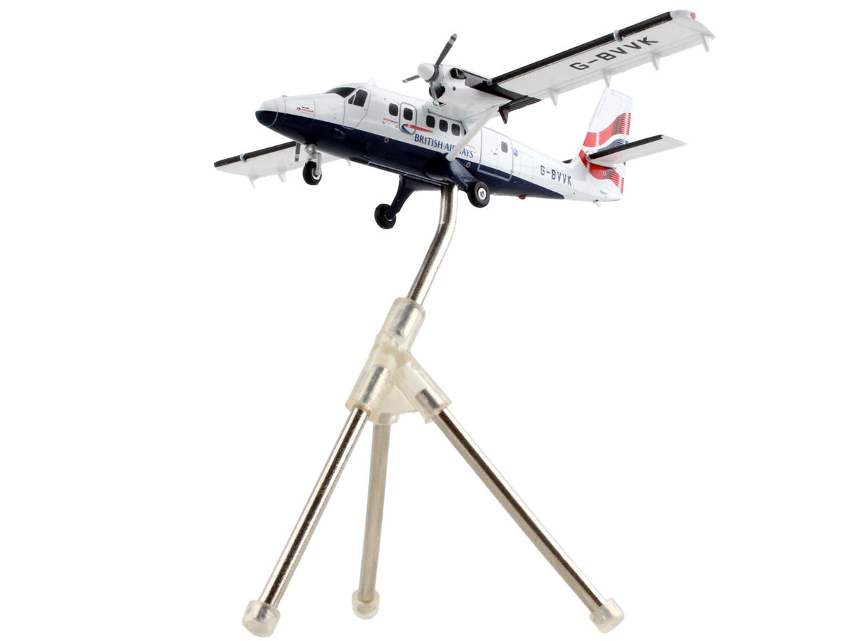 De Havilland DHC-6-300 Commercial Aircraft "British Airways" White with Striped Tail "Gemini 200" Series 1/200 Diecast Model Airplane by GeminiJets-2