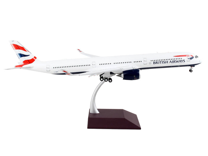 Airbus A350-1000 Commercial Aircraft with Flaps Down "British Airways" White with Striped Tail "Gemini 200" Series 1/200 Diecast Model Airplane by GeminiJets-1