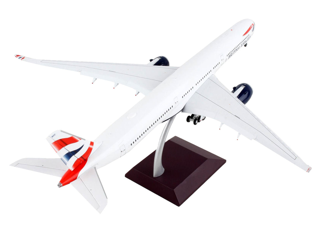 Airbus A350-1000 Commercial Aircraft with Flaps Down "British Airways" White with Striped Tail "Gemini 200" Series 1/200 Diecast Model Airplane by GeminiJets-2