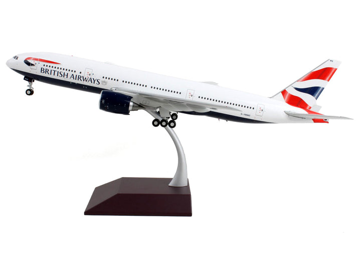 Boeing 777-200ER Commercial Aircraft "British Airways" White with Striped Tail "Gemini 200" Series 1/200 Diecast Model Airplane by GeminiJets-1