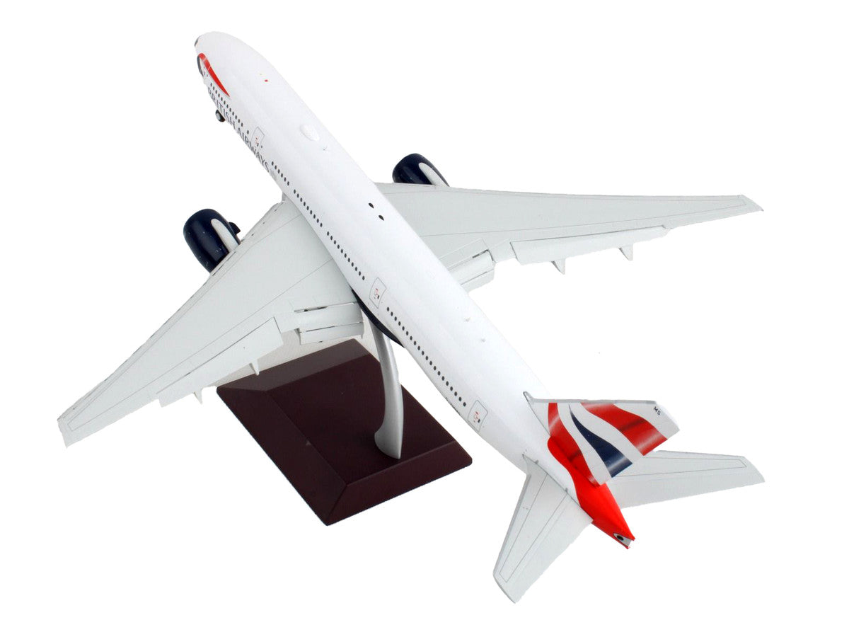 Boeing 777-200ER Commercial Aircraft with Flaps Down "British Airways" White with Striped Tail "Gemini 200" Series 1/200 Diecast Model Airplane by GeminiJets-3