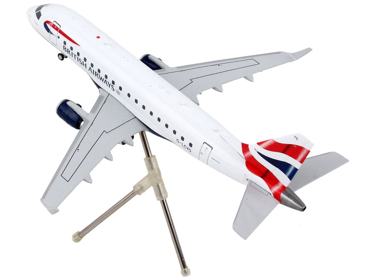 Embraer ERJ-170 Commercial Aircraft "British Airways" White with Striped Tail "Gemini 200" Series 1/200 Diecast Model Airplane by GeminiJets-2
