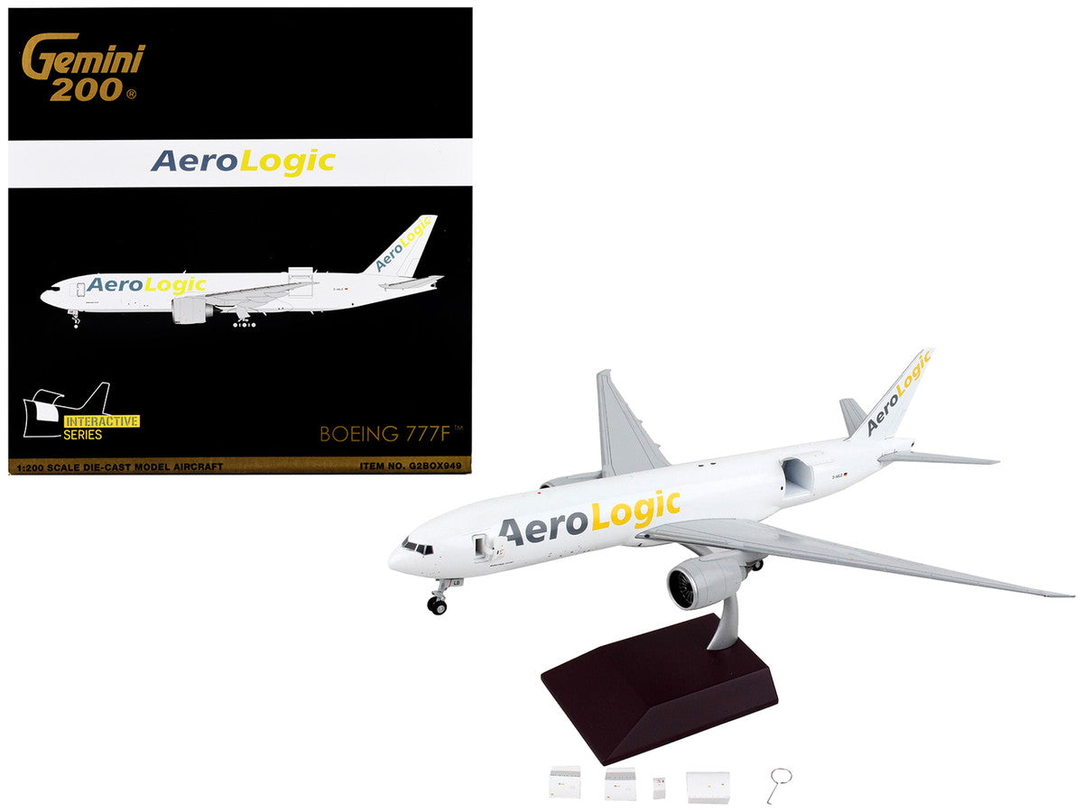 Boeing 777F Commercial Aircraft "AeroLogic" White "Gemini 200 - Interactive" Series 1/200 Diecast Model Airplane by GeminiJets-0