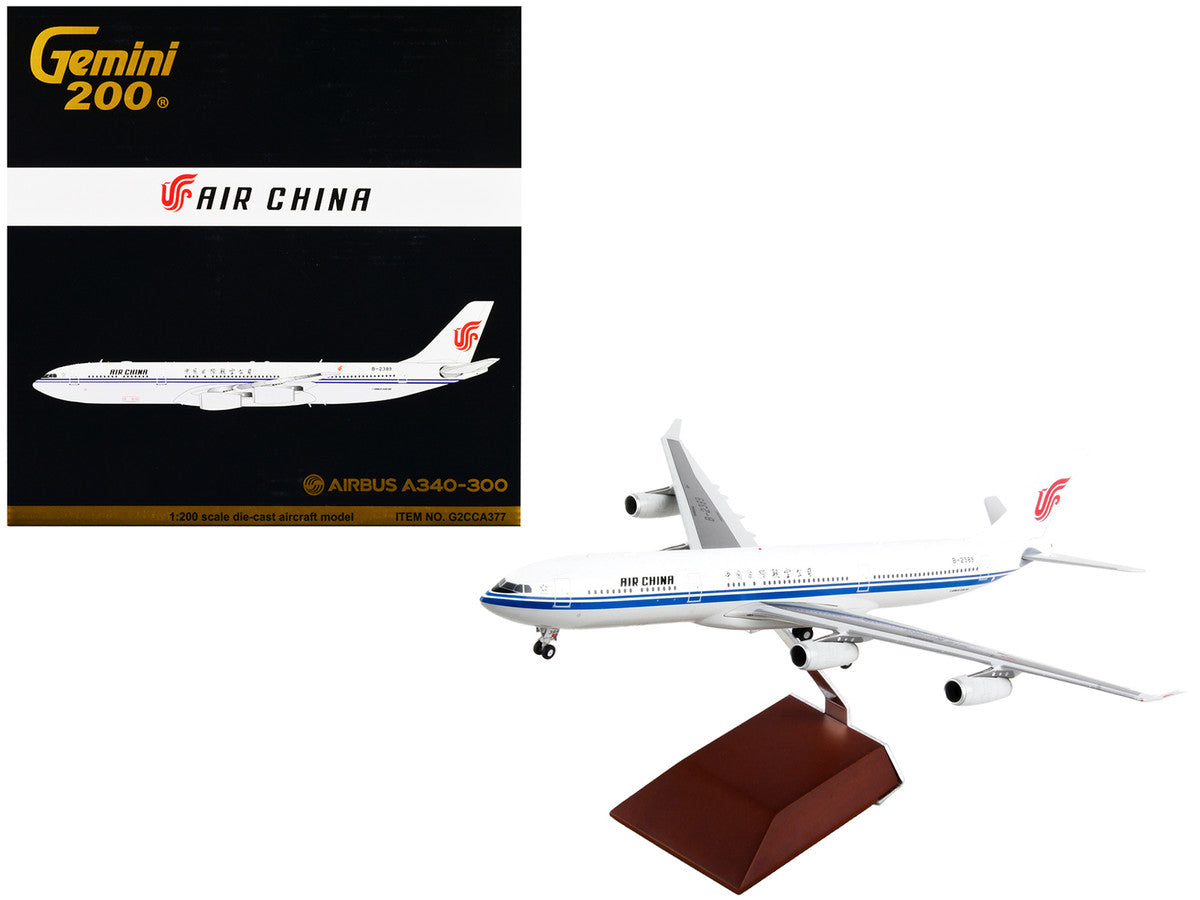 Airbus A340-300 Commercial Aircraft "Air China" White with Blue Stripes "Gemini 200" Series 1/200 Diecast Model Airplane by GeminiJets-0