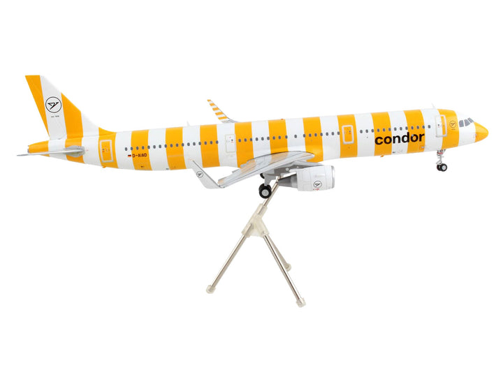 Airbus A321 Commercial Aircraft "Condor Airlines" White and Orange Striped "Gemini 200" Series 1/200 Diecast Model Airplane by GeminiJets-1