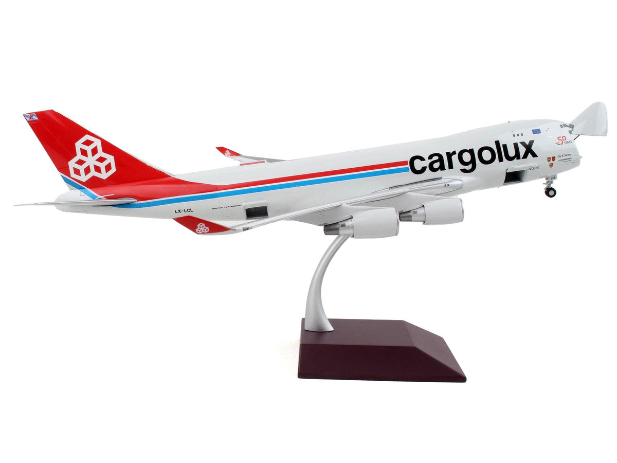 Boeing 747-400F Commercial Aircraft "Cargolux" Gray with Red Tail "Gemini 200 - Interactive" Series 1/200 Diecast Model Airplane by GeminiJets-3
