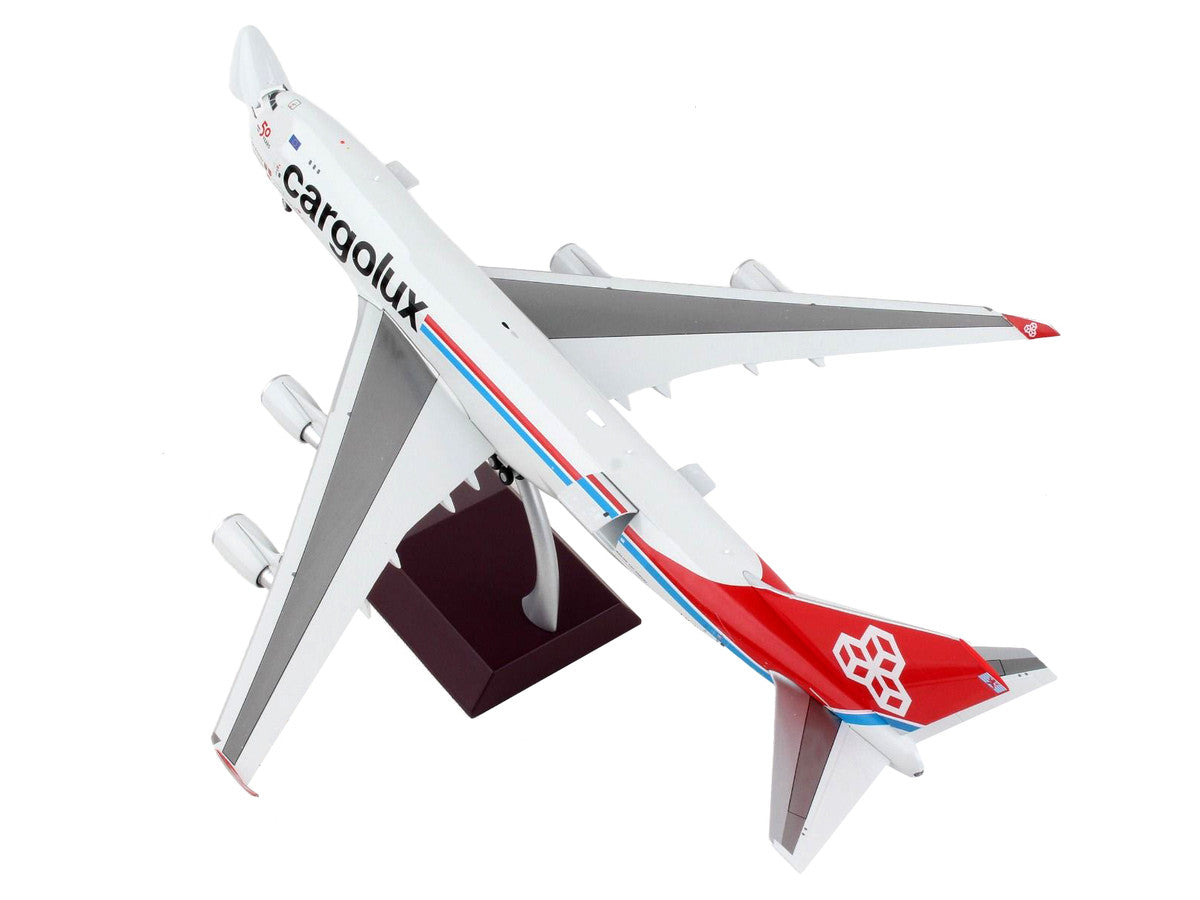 Boeing 747-400F Commercial Aircraft "Cargolux" Gray with Red Tail "Gemini 200 - Interactive" Series 1/200 Diecast Model Airplane by GeminiJets-2