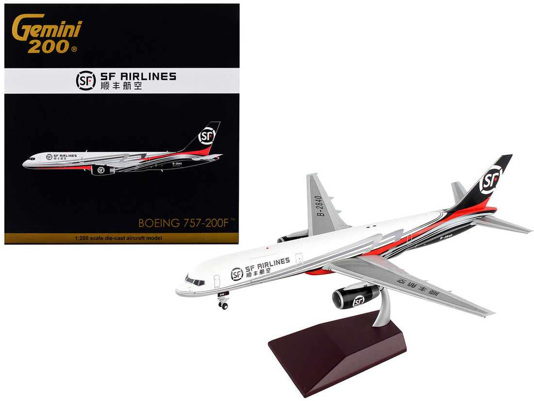 Boeing 757-200F Commercial Aircraft "SF Airlines" White and Black with Red Stripes "Gemini 200" Series 1/200 Diecast Model Airplane by GeminiJets-0