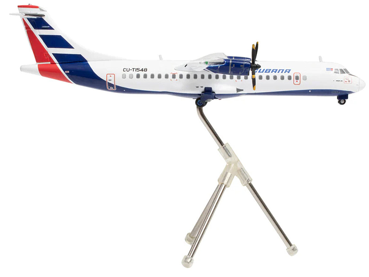 ATR 72-200 Commercial Aircraft "Cubana de Aviacion" (CU-T1548) White with Red and Blue Tail "Gemini 200" Series 1/200 Diecast Model Airplane by GeminiJets 2