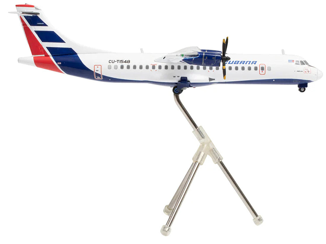 ATR 72-200 Commercial Aircraft "Cubana de Aviacion" (CU-T1548) White with Red and Blue Tail "Gemini 200" Series 1/200 Diecast Model Airplane by GeminiJets 2