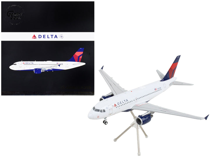 Airbus A319 Commercial Aircraft "Delta Air Lines" White with Red and Blue Tail "Gemini 200" Series 1/200 Diecast Model Airplane by GeminiJets-0