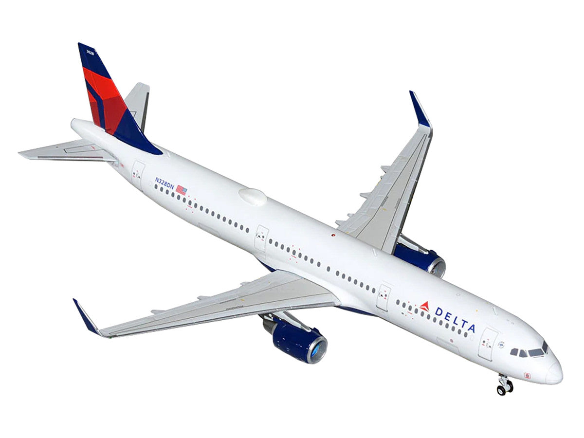 Airbus A321 Commercial Aircraft "Delta Air Lines" (N328DN) White with Blue and Red Tail "Gemini 200" Series  1/200 Diecast Model Airplane by GeminiJets-1