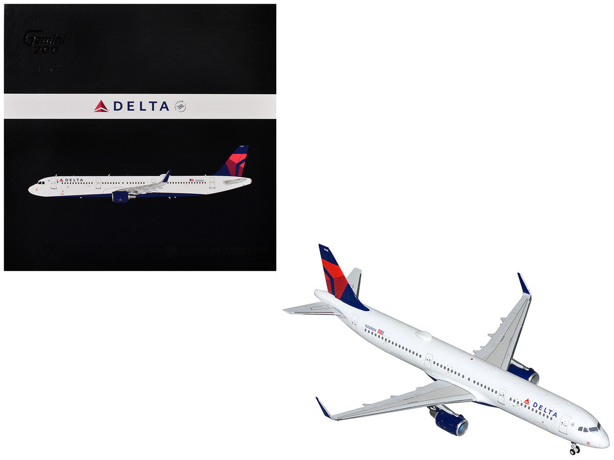 Airbus A321 Commercial Aircraft "Delta Air Lines" (N328DN) White with Blue and Red Tail "Gemini 200" Series  1/200 Diecast Model Airplane by GeminiJets-0