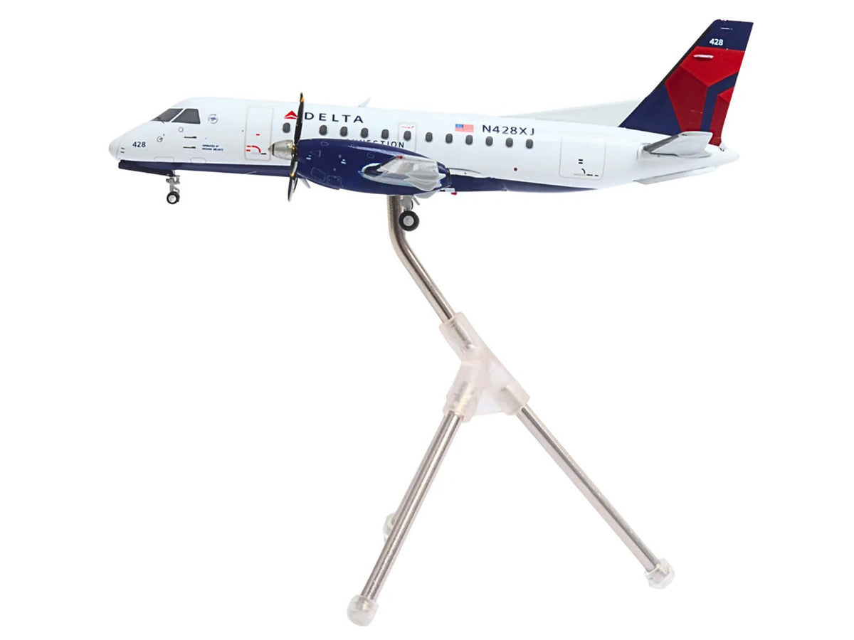 Saab 340B Commercial Aircraft "Delta Connection - Mesaba Airlines" (N428XJ) White with Red and Blue Tail "Gemini 200" Series 1/200 Diecast Model Airplane by GeminiJets 2