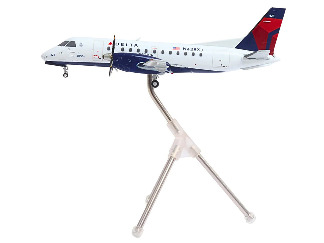 Saab 340B Commercial Aircraft "Delta Connection - Mesaba Airlines" (N428XJ) White with Red and Blue Tail "Gemini 200" Series 1/200 Diecast Model Airplane by GeminiJets 2