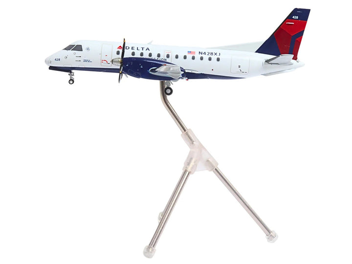 Saab 340B Commercial Aircraft "Delta Connection - Mesaba Airlines" (N428XJ) White with Red and Blue Tail "Gemini 200" Series 1/200 Diecast Model Airplane by GeminiJets 2