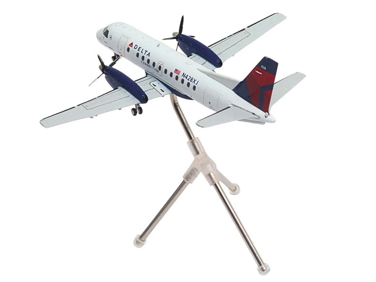 Saab 340B Commercial Aircraft "Delta Connection - Mesaba Airlines" (N428XJ) White with Red and Blue Tail "Gemini 200" Series 1/200 Diecast Model Airplane by GeminiJets 4