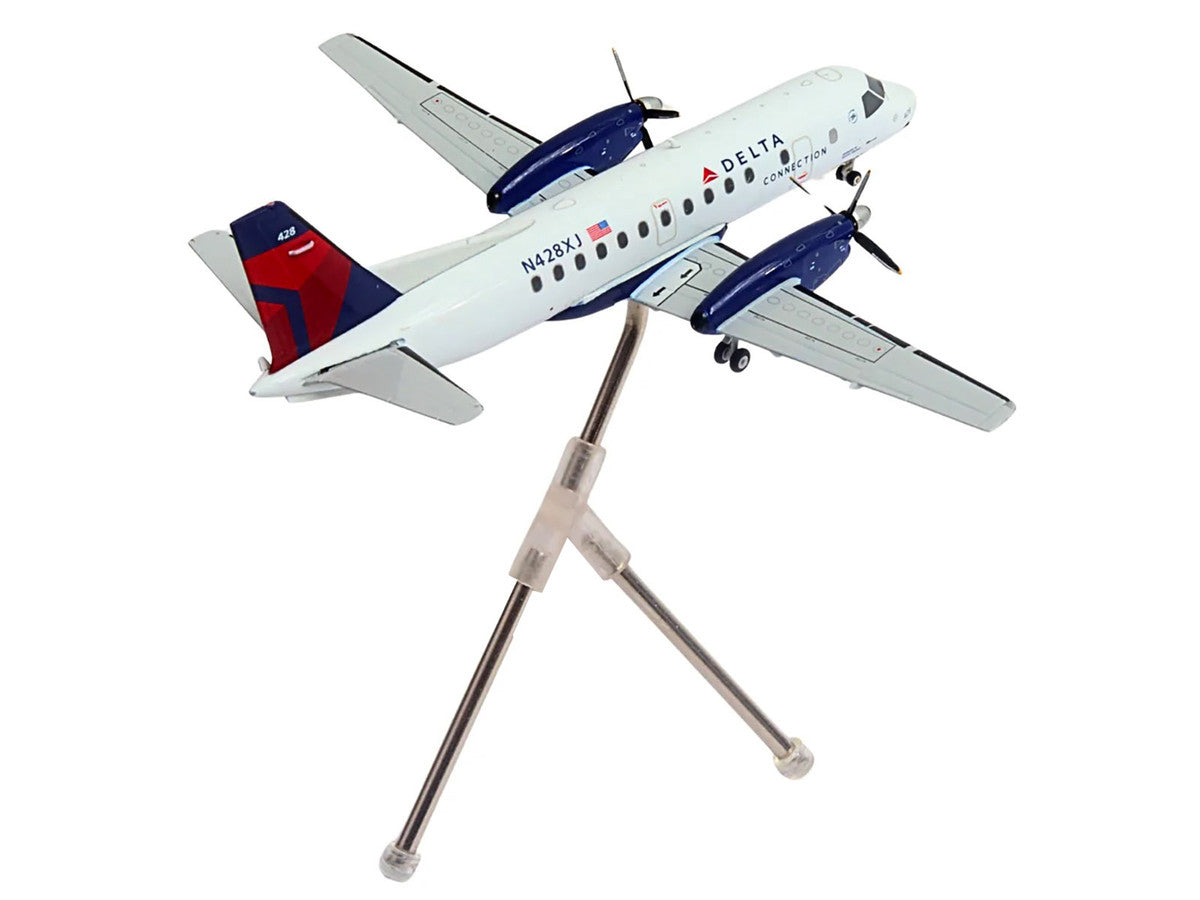 Saab 340B Commercial Aircraft "Delta Connection - Mesaba Airlines" (N428XJ) White with Red and Blue Tail "Gemini 200" Series 1/200 Diecast Model Airplane by GeminiJets 3