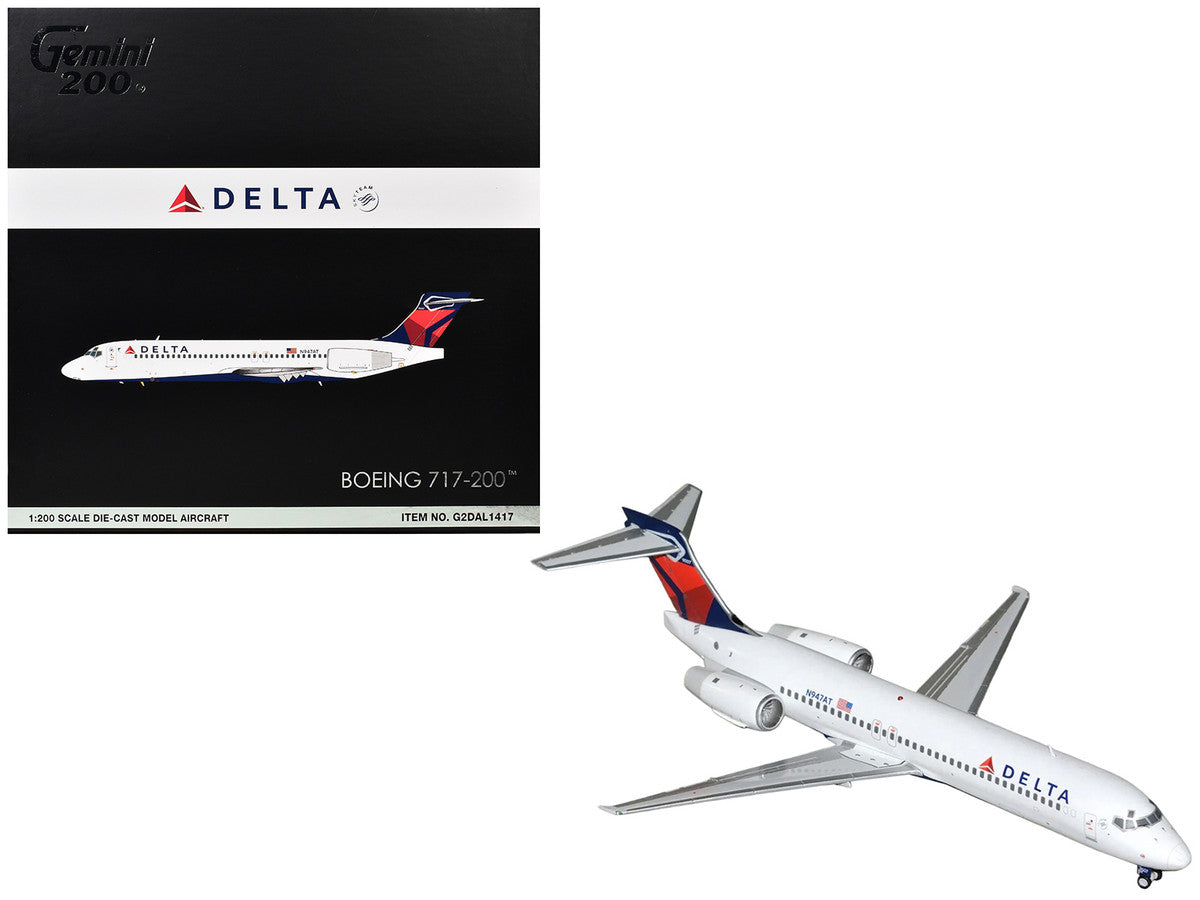 Delta Air Lines Boeing 717-200 N947AT GeminiJets 1:200 model with display packaging