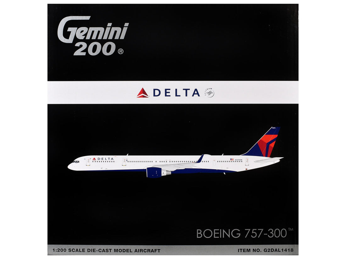 Boeing 757-300 Commercial Aircraft "Delta Air Lines" (N595NW) White with Blue and Red Tail "Gemini 200" Series 1/200 Diecast Model by GeminiJets-2