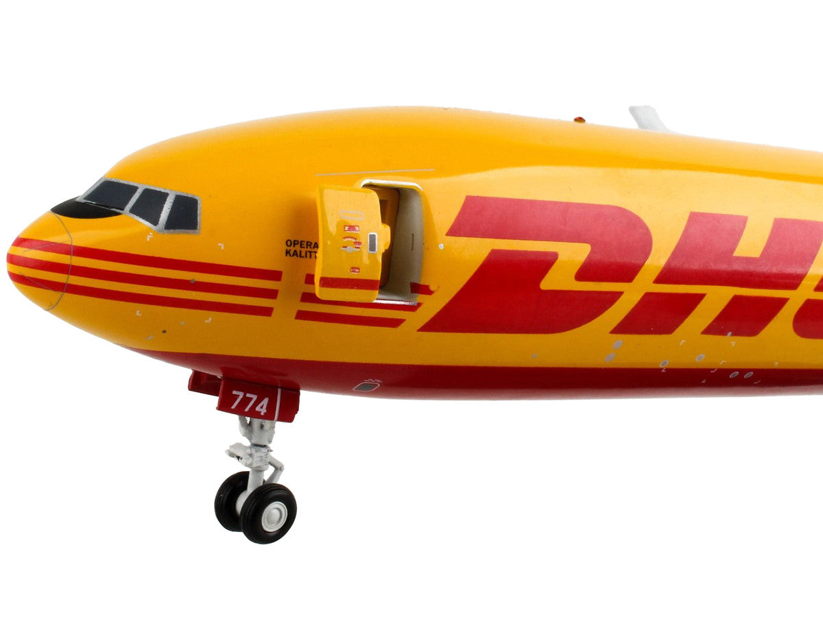 Boeing 777F Commercial Aircraft "DHL" Yellow "Gemini 200 - Interactive" Series 1/200 Diecast Model Airplane by GeminiJets-1