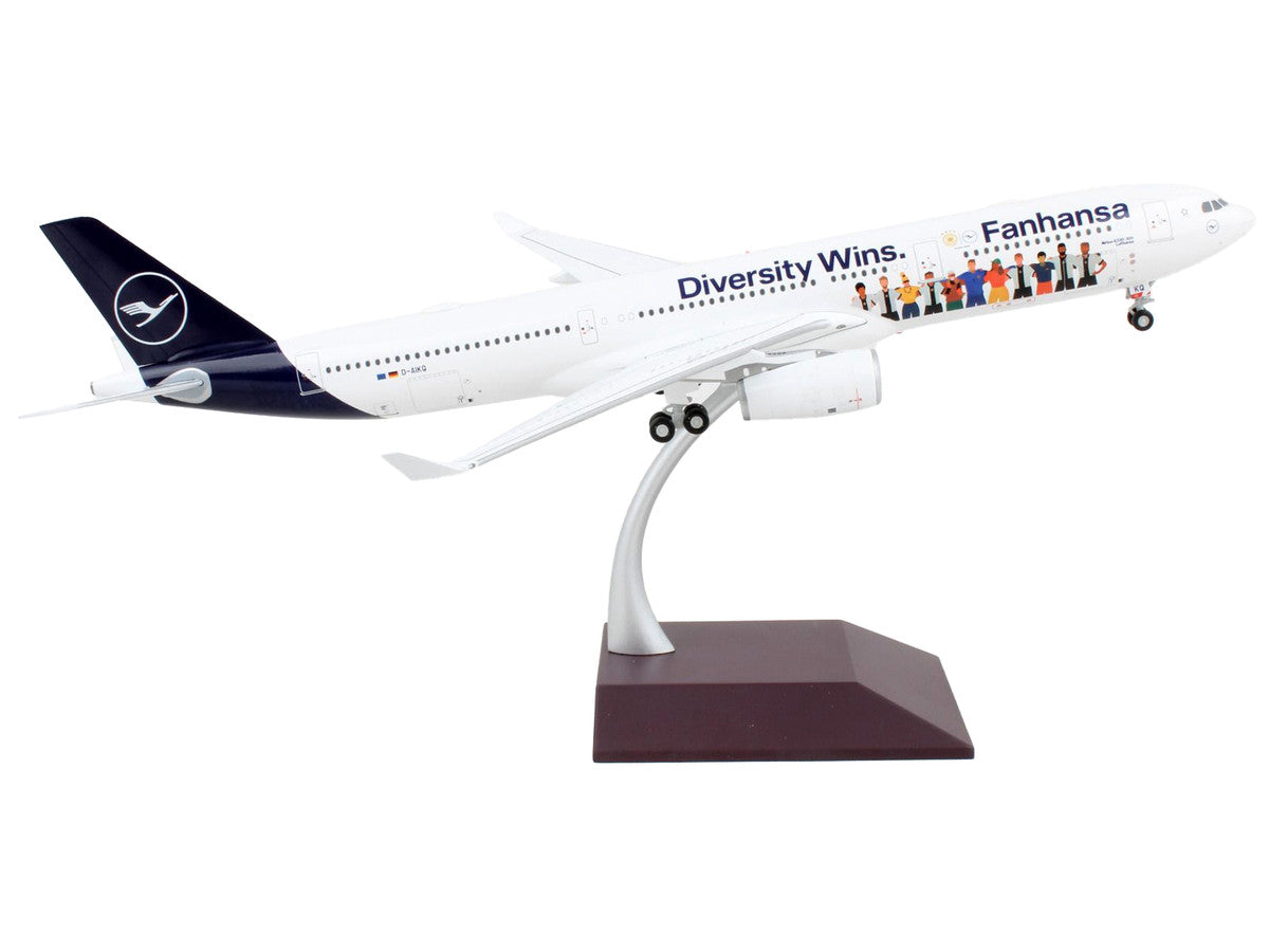 Airbus A330-300 Commercial Aircraft "Lufthansa - Diversity Wins" White with Blue Tail "Gemini 200" Series 1/200 Diecast Model Airplane by GeminiJets-2