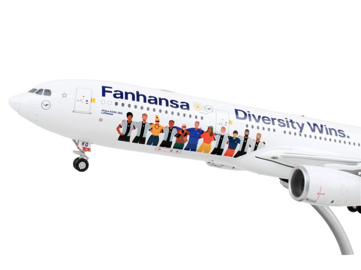 Airbus A330-300 Commercial Aircraft "Lufthansa - Diversity Wins" White with Blue Tail "Gemini 200" Series 1/200 Diecast Model Airplane by GeminiJets-1