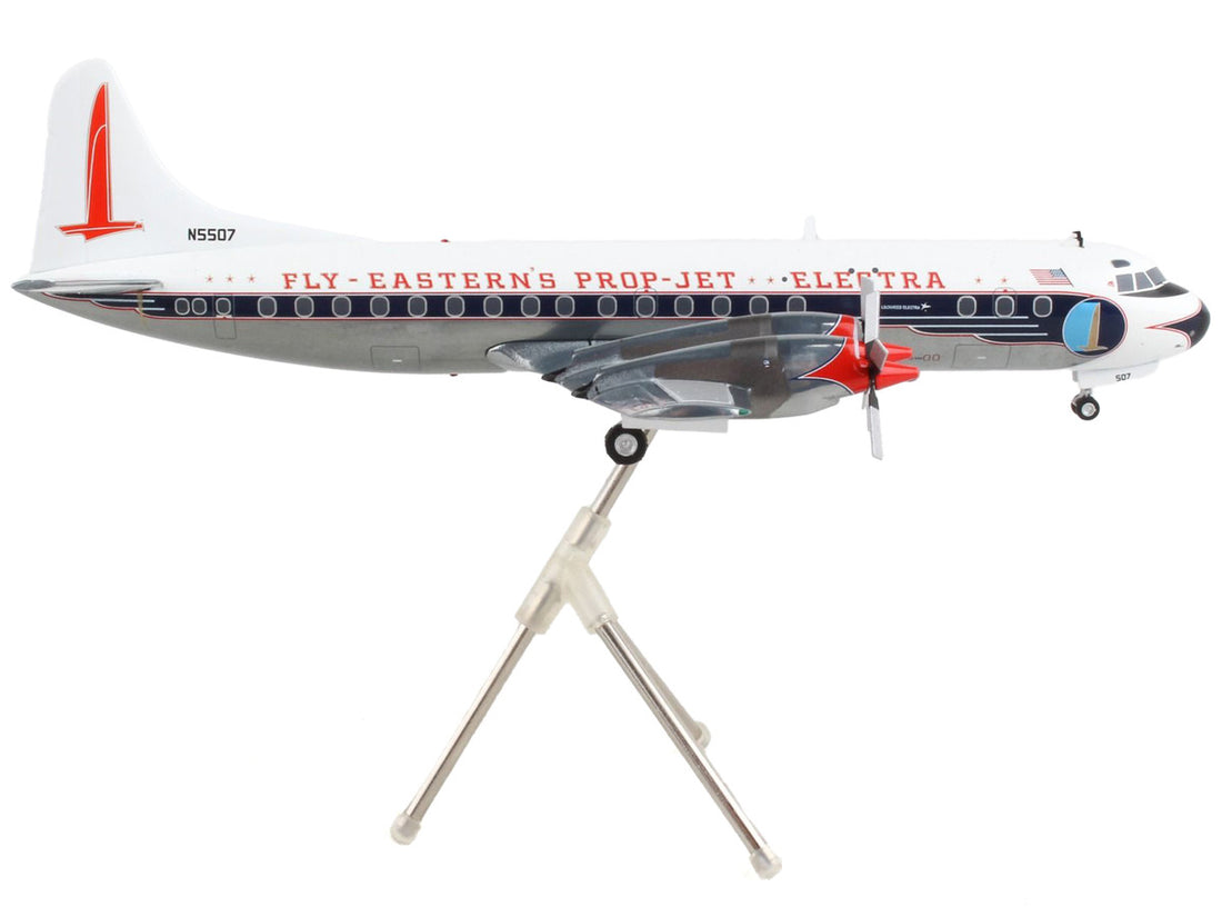 Lockheed L-188 Electra Commercial Aircraft "Eastern Air Lines" White with Blue Stripes "Gemini 200" Series 1/200 Diecast Model Airplane by GeminiJets-1