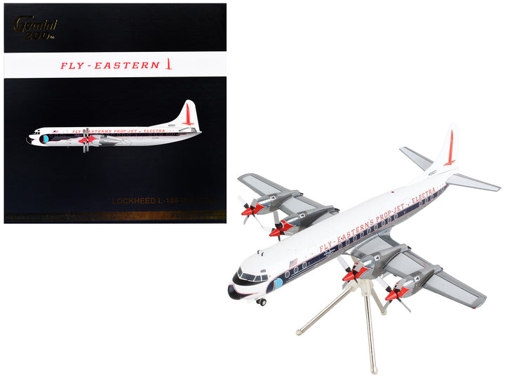 Lockheed L-188 Electra Commercial Aircraft "Eastern Air Lines" White with Blue Stripes "Gemini 200" Series 1/200 Diecast Model Airplane by GeminiJets-0