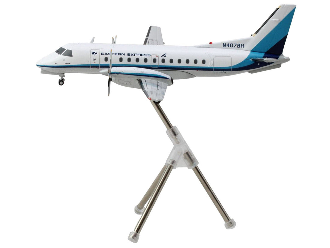 Saab 340A Commercial Aircraft "Eastern Express/Bar Harbor" (N407BH) White with Blue Stripes "Gemini 200" Series 1/200 Diecast Model Airplane by GeminiJets-2