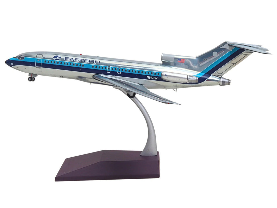 Boeing 727-100 Commercial Aircraft "Eastern Air Lines" (N8120N) Silver with Blue Stripes "Gemini 200" Series 1/200 Diecast Model Airplane by GeminiJets-1