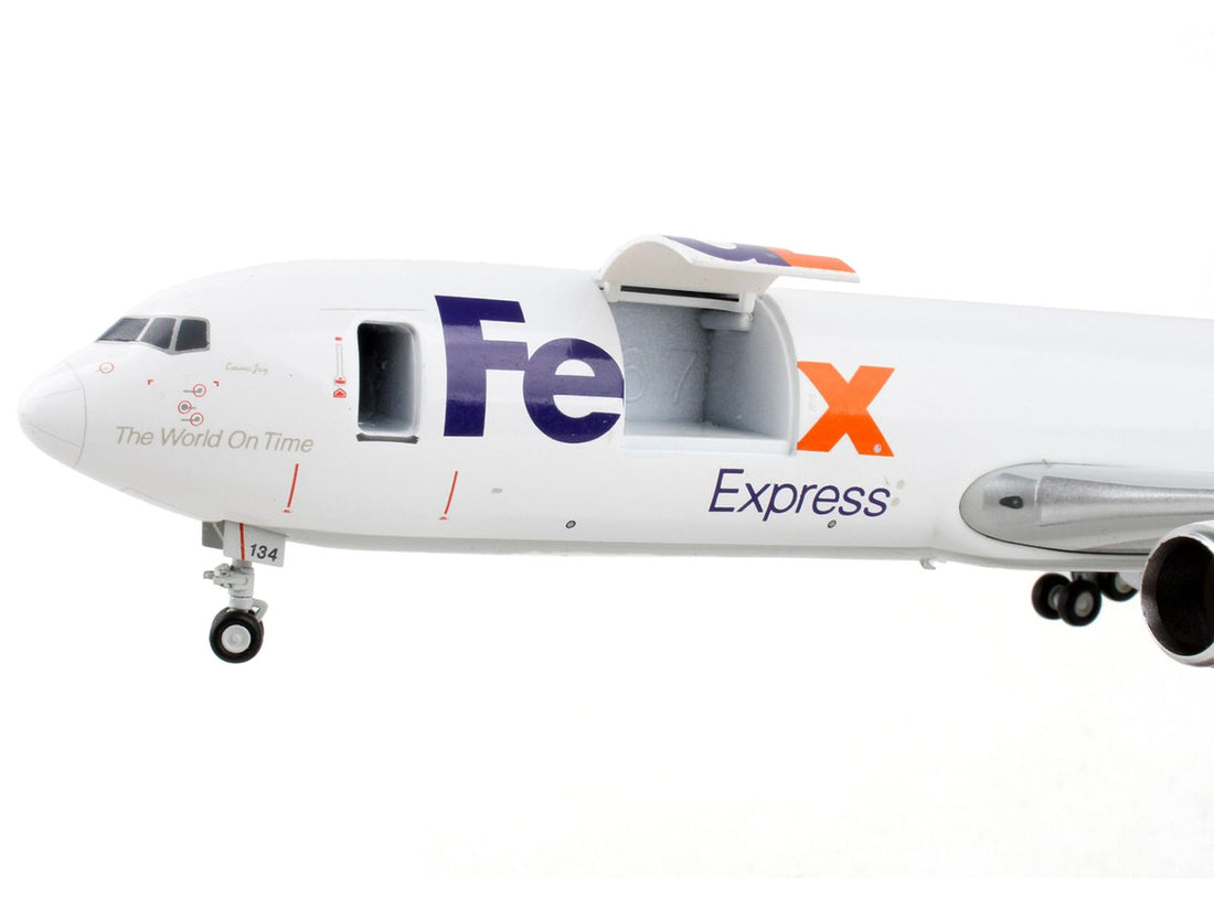 Boeing 767-300F Commercial Aircraft "Federal Express" White with Purple Tail "Interactive Series" 1/200 Diecast Model Airplane by GeminiJets-1