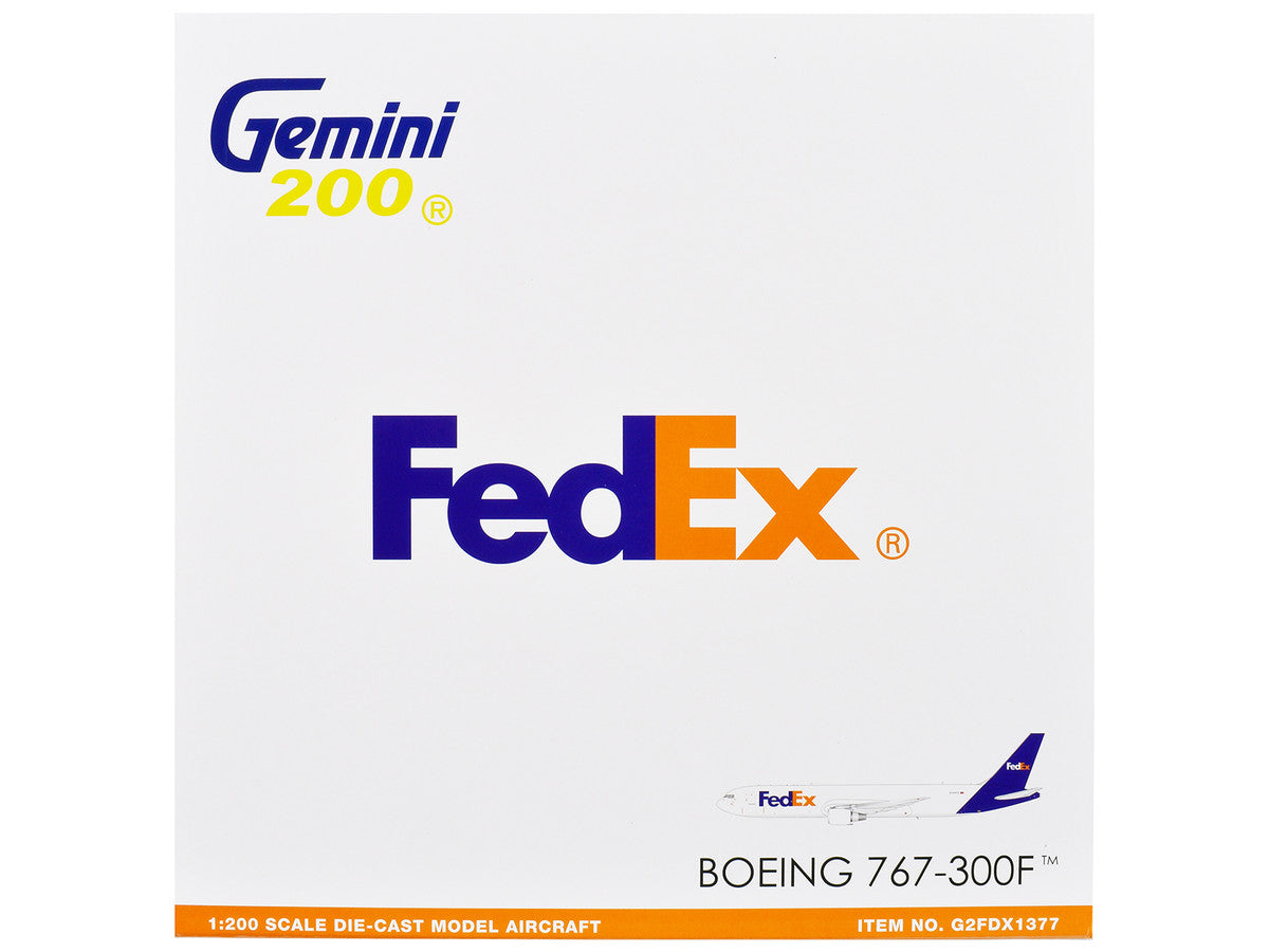 Boeing 767-300F Commercial Aircraft "FedEx (Federal Express)" (N144FE) White with Purple Tail "Gemini 200" Series 1/200 Diecast Model Airplane by GeminiJets-2