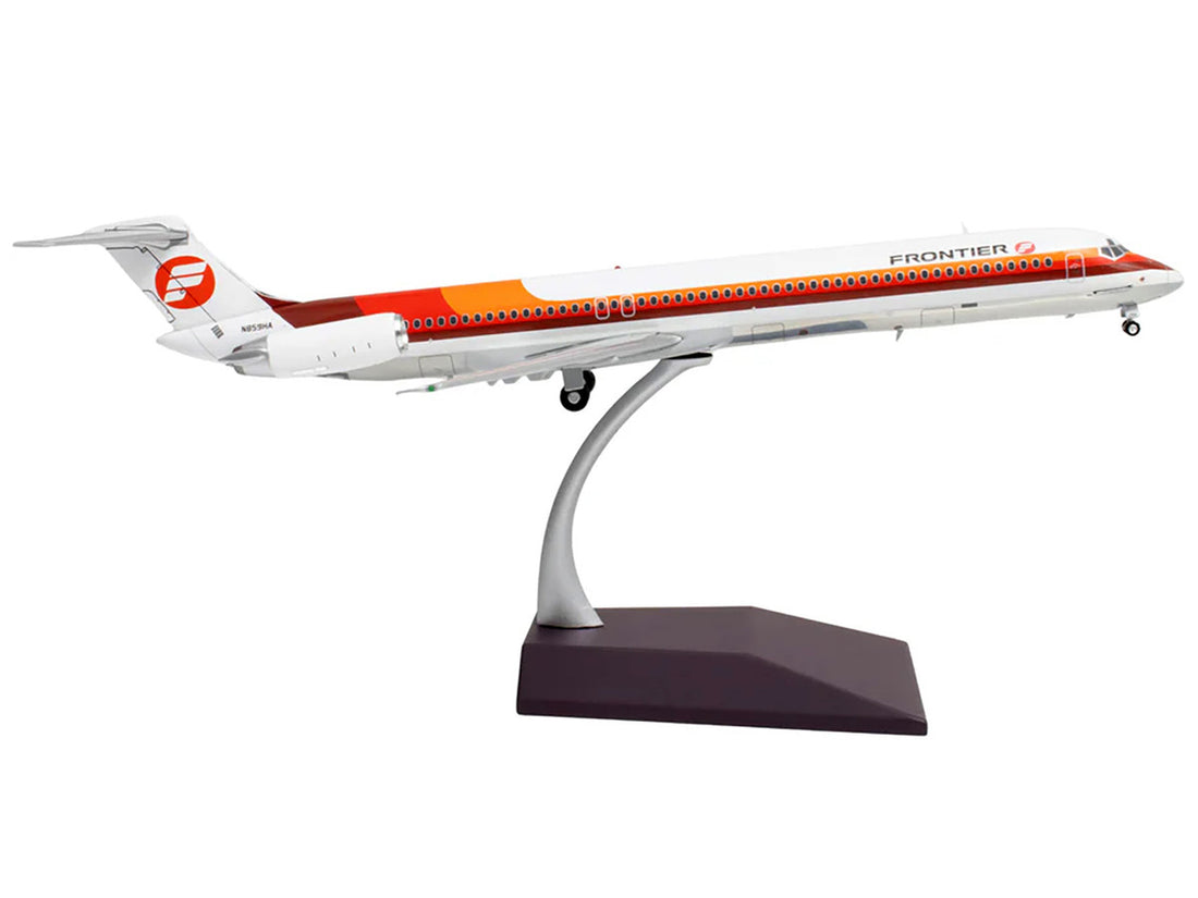 McDonnell Douglas MD-81 Commercial Aircraft "Frontier Airlines" (N859HA) White with Red and Orange Stripes "Gemini 200" Series 1/200 Diecast Model Airplane by GeminiJets-2