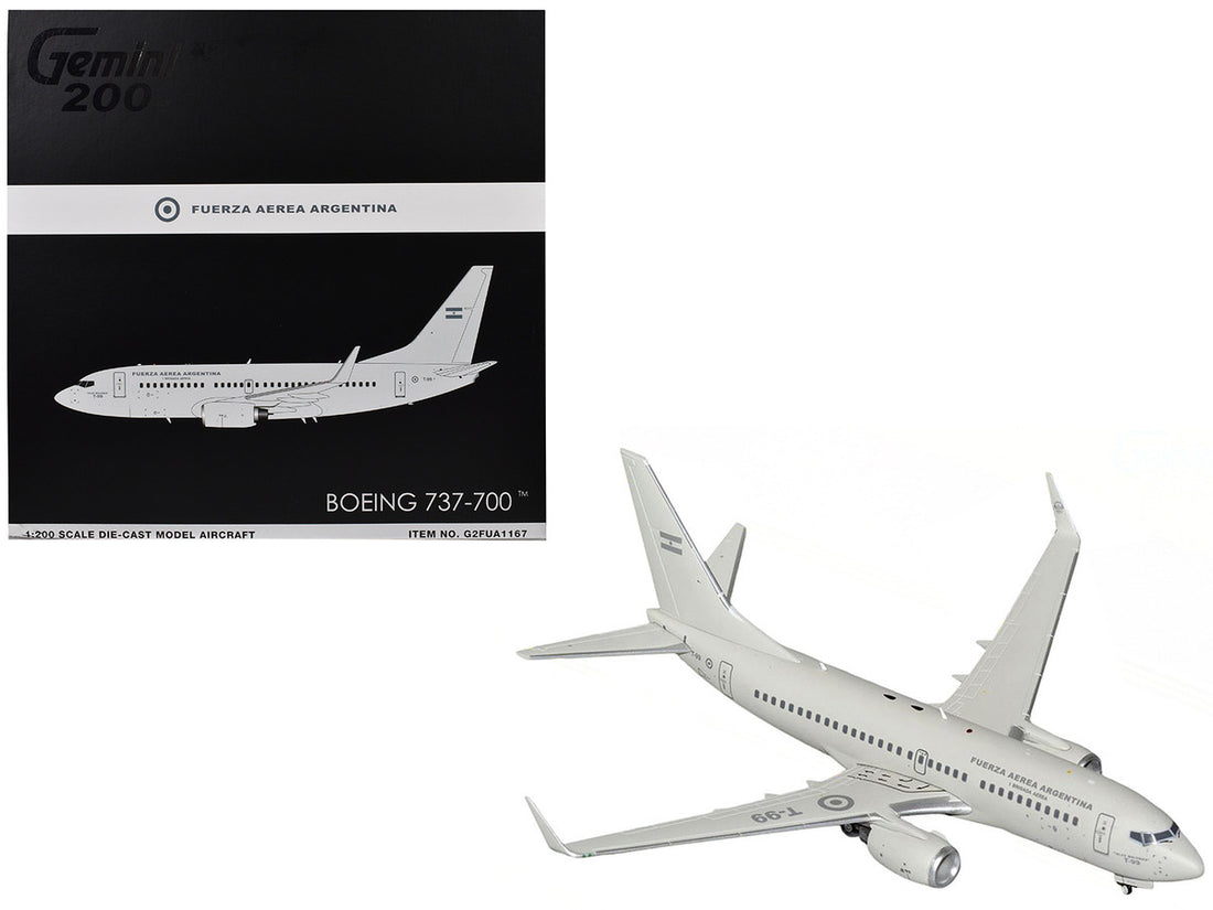 Boeing 737-700 Transport Aircraft "Fuerza Aerea Argentina (Air Force)" (T-99) Gray "Gemini 200" Series 1/200 Diecast Model Airplane by GeminiJets-0