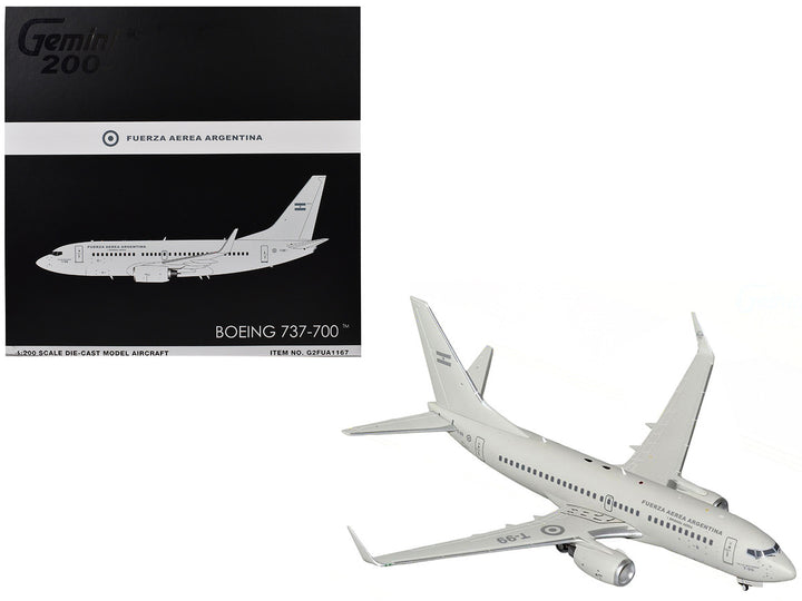 Boeing 737-700 Transport Aircraft "Fuerza Aerea Argentina (Air Force)" (T-99) Gray "Gemini 200" Series 1/200 Diecast Model Airplane by GeminiJets-0