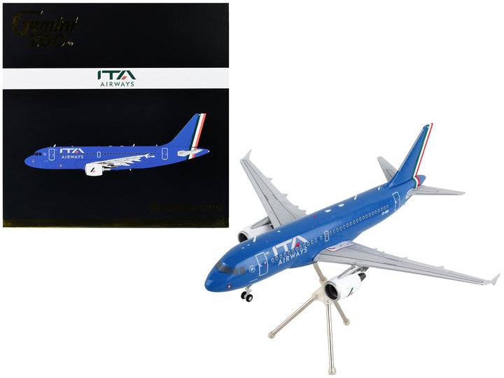 Airbus A319 Commercial Aircraft "ITA Airways" Blue with Tail Stripes "Gemini 200" Series 1/200 Diecast Model Airplane by GeminiJets-0