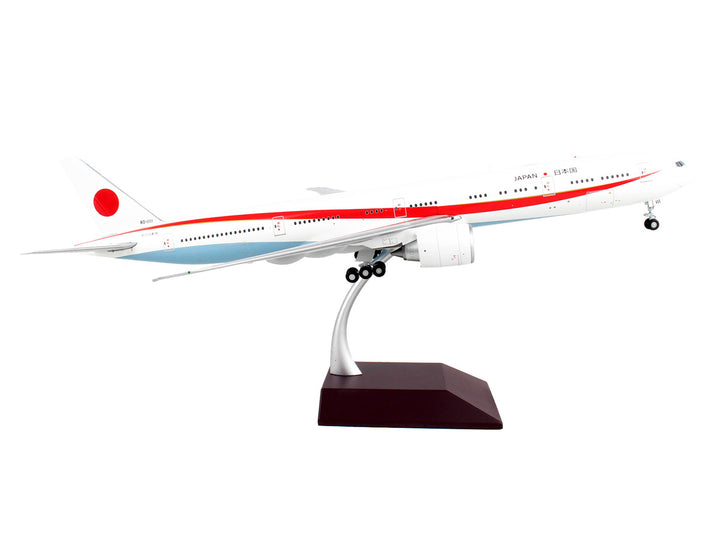 Boeing 777-300ER Commercial Aircraft "Japan Air Self-Defense Force (JASDF)" White with Red Stripes "Gemini 200" Series 1/200 Diecast Model Airplane by GeminiJets-1