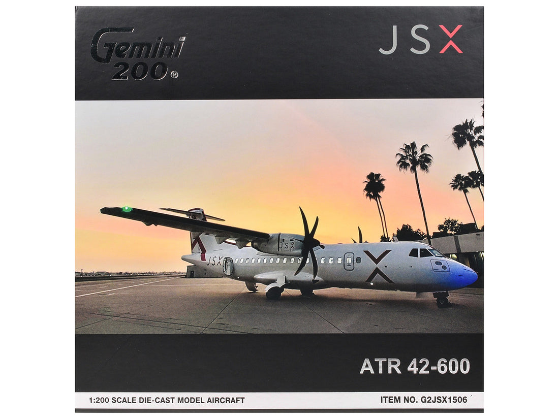 ATR 42-600 Commercial Aircraft "JSX" (N400JX) White with Red Stripes "Gemini 200" Series 1/200 Diecast Model Airplane by GeminiJets-2