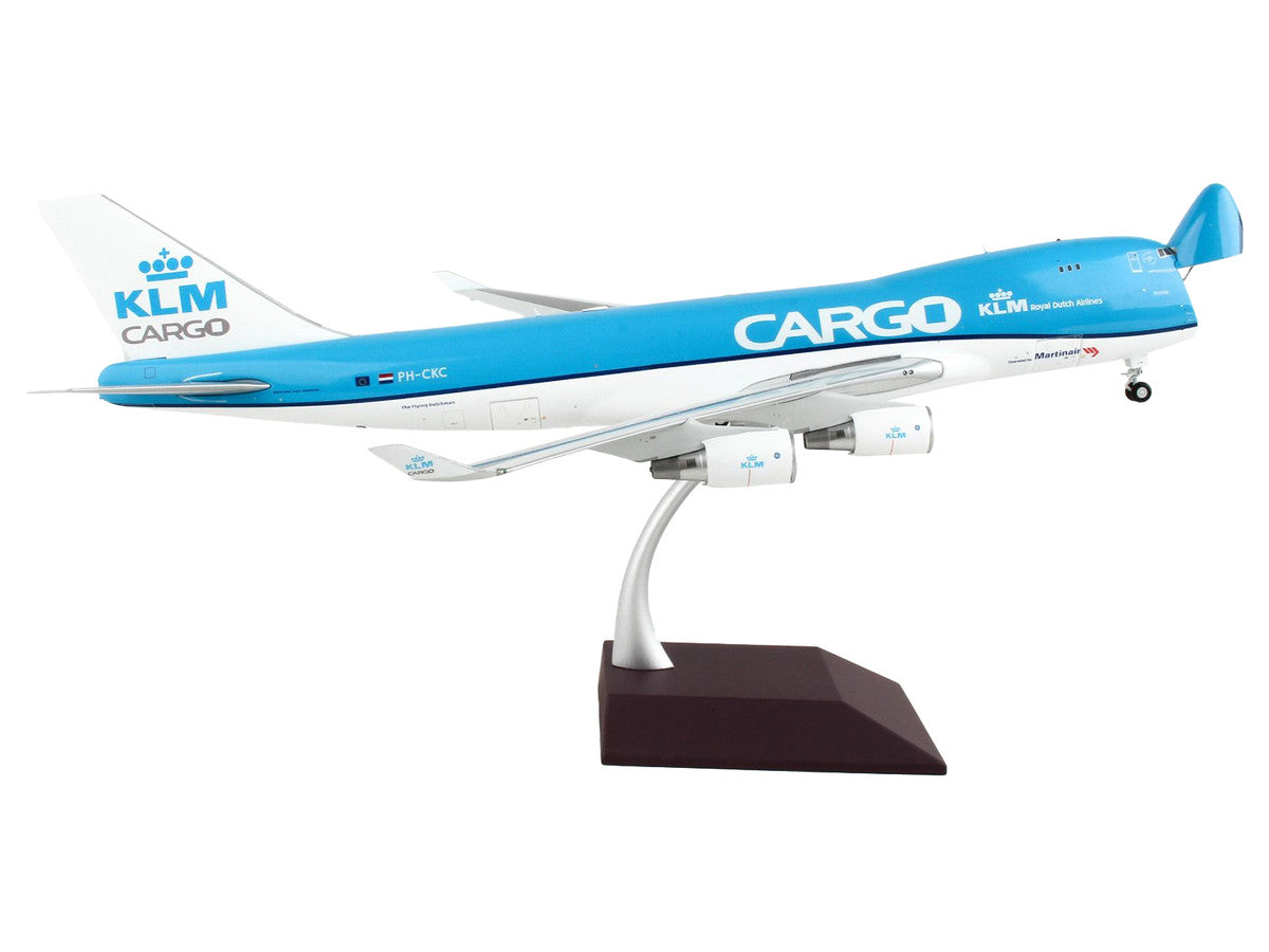 Boeing 747-400F Commercial Aircraft "KLM Royal Dutch Airlines Cargo" Blue with White Tail "Gemini 200 - Interactive" Series 1/200 Diecast Model Airplane by GeminiJets-1