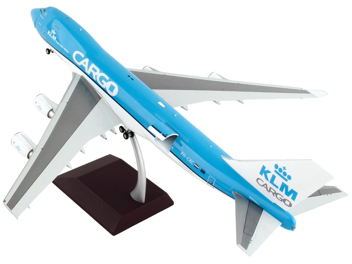 Boeing 747-400F Commercial Aircraft "KLM Royal Dutch Airlines Cargo" Blue with White Tail "Gemini 200 - Interactive" Series 1/200 Diecast Model Airplane by GeminiJets-2